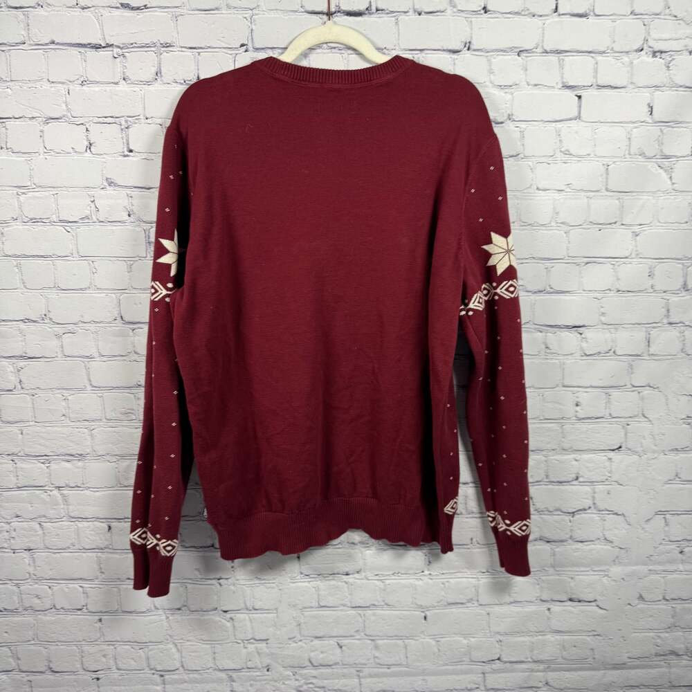 Chaps Mens Holiday Crew Neck Pullover Moose Sweater, Size XL - Picture 3 of 8